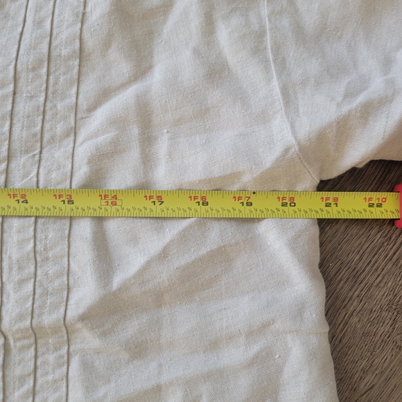 Smith & Hawken Cream Linen Button Tunic Top - Picture 4 of 8
